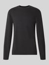 MCNEAL Strickpullover aus Baumwoll-Kaschmir-Mix mit Rundhalsausschnitt Dunkelgrau Melange