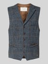 Carl Gross Weste aus Schurwolle mit Brustleistentasche Modell 'Warner' Blau