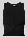 NOISY MAY® Kort top met knoopdetail model 'TWIGGI' Zwart