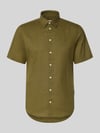Casual Friday Slim Fit Freizeithemd aus Leinen-Baumwoll-Mix Modell 'AKSEL' Khaki Melange