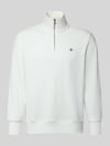 GANT Regular Fit Troyer aus Baumwoll-Mix Offwhite