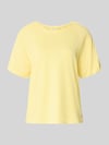 Fynch-Hatton Regular fit T-shirt met viscose Model 'Ruffel' Lichtgeel