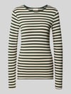FREE/QUENT Skinny Fit Longsleeve aus Viskose-Mix Modell 'Liana' Dunkelgruen