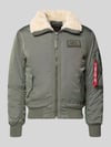 Alpha Industries Bomberjacke mit Label-Patch und Kentkragen Oliv
