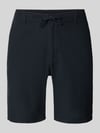 Selected Szorty chino o kroju regular fit z mieszanki bawełny i lnu model 'BRODY' Czarny