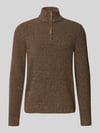 ONLY & SONS Regular Fit Troyer mit kurzem Reißverschluss Modell 'JOIN' Mittelbraun