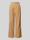 Stehmann Wide Leg Stoffhose aus Viskose-Leinen-Mix Modell 'Alexandria' Beige