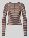REVIEW Longsleeve z mieszanki bawełny, krój slim fit Pastelowy żółty