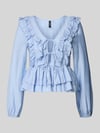 VERO MODA Regular Fit Langarmbluse aus Viskose-Mix Modell 'ZOEY' Hellblau