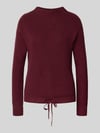 Jake*s Casual Strickpullover mit gerippten Abschlüssen Aubergine
