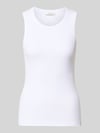 OPUS Slim Fit Tanktop aus Baumwoll-Mix Modell 'Ilesso' Weiss