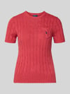 Polo Ralph Lauren Slim Fit Kurzarmpullover mit Label-Stitching Kirsche