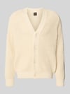 BOSS Orange Regular Fit Strickjacke aus Baumwoll-Mix Modell 'Andemo' Beige