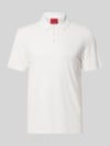 HUGO Koszulka polo o kroju slim fit z mieszanki lyocellu i lnu model 'DULINEN' Złamany biały