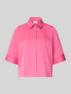 Milano Italy boxy fit blouse met blinde knoopsluiting Felroze