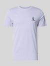 Lindbergh T-Shirt mit Stitching und Rundhalsausschnitt Flieder