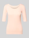 Marc Cain T-Shirt in Ripp-Optik mit Rundhalsausschnitt Apricot