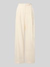Jake*s Collection Bundfaltenhose aus Viskose-Mix mit Knopfverschluss Beige