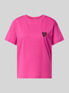 Jake*s Casual Regular Fit T-Shirt mit Motiv-Stitching Fuchsia