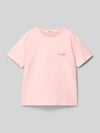JACK & JONES T-shirt met labelprint, model 'ALMERA' Roze