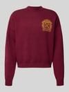 PROHIBITED Gebreide pullover met embleem en ronde hals Bordeaux