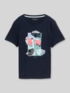 Tom Tailor Regular Fit T-Shirt aus reiner Baumwolle Dunkelblau