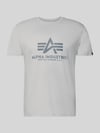 Alpha Industries T-Shirt mit Label-Detail Modell 'BASIC' Hellgrau