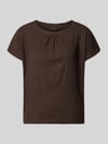 OPUS Regular Fit T-Shirt mit Strukturmuster Modell 'Salti' Dunkelbraun