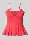 Gina Tricot Top met bandjes met V-hals model 'Peplum' Lichtrood