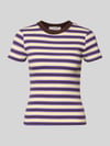 Topshop Slim Fit T-Shirt mit Rundhalsausschnitt Modell 'Sally' Lila Melange
