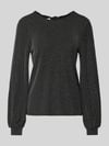 ONLY Regular Fit Langarmshirt mit auffälligem Metallic Allover-Muster Modell 'CAROL' Metallic Black