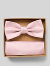 Prince Bowtie Fliege und Einstecktuch im Set aus reiner Seide Rose