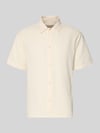 JACK & JONES Regular Fit Freizeithemd mit Strukturmuster Modell 'MONTAUK' Offwhite
