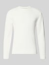 Tom Tailor Regular Fit Strickpullover aus Baumwoll-Mix Offwhite Melange