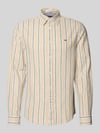 Tommy Jeans Regular Fit Freizeithemd aus Leinen-Baumwoll-Mix Beige