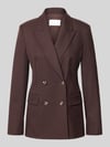 Jake*s Collection Regular Fit Kurzblazer mit Viskose-Anteil Schoko