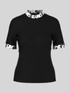 Marc Cain T-Shirt mit kontrastierenden Bundabschlüssen Black