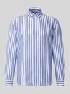 Jake*s Slim Fit Business-Hemd aus Leinen-Mix mit Kentkragen Royal