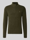 MCNEAL Regular Fit Strickpullover aus reiner Wolle Khaki Melange