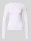 REVIEW Slim fit basic shirt met lange mouwen van katoenmix Wit