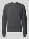 HUGO Regular Fit Strickpullover mit Schurwoll-Anteil Modell 'SETAL' Mittelgrau