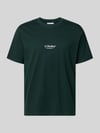 JACK & JONES Regular Fit T-Shirt mit Logo-Print Modell 'Soho' Dunkelgruen