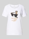 s.Oliver RED LABEL męski t-shirt o kroju regular fit z czystej bawełny Biały