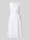 Rinascimento Knielanges Cocktailkleid mit Kordelzug und Kordelstoppern Weiss