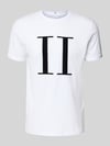 Les Deux T-Shirt mit Label-Print Modell 'Encore' Weiss