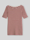 Marc O'Polo Regular Fit T-Shirt aus reiner Baumwolle Bordeaux