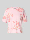 Jake*s Studio Woman T-shirt in all-over look met ronde hals Felroze