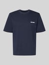 REVIEW T-shirt met logo en ronde hals Marineblauw