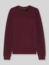 BOSS Green Regular Fit Pullover mit Logo-Schriftzug Bordeaux