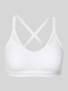 Under Armour Sport-BH mit Label-Schriftzug Modell 'UA Crossback Low Bra' Weiss